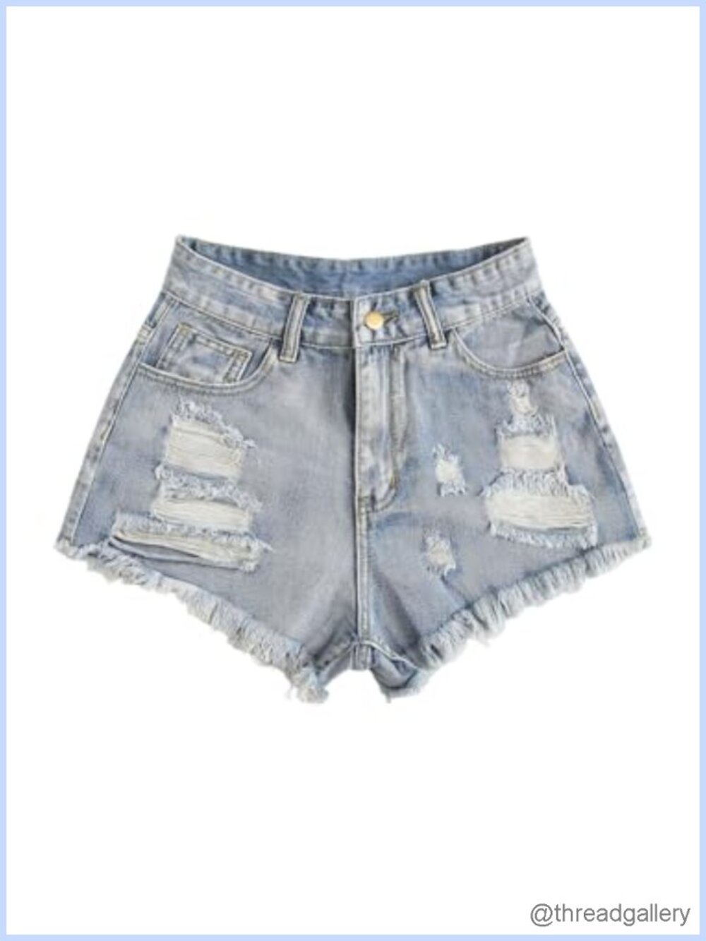 High Waisted Ripped Distressed Denim Jean Shorts Cutoff Frayed Raw Hem Summer